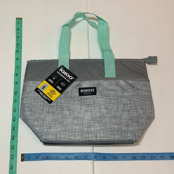 Igloo Insulated Cooler Bag Collapsible 9-Can Capacity Grey NWT - Picture 7 of 11